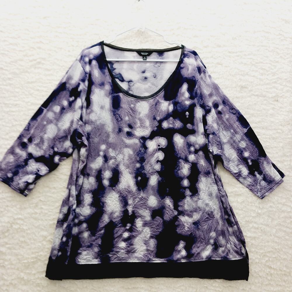 Blouse Vera Wang Purple Artsy Goth Gallerycore Whimsycore Tie Dye Black Size 3X